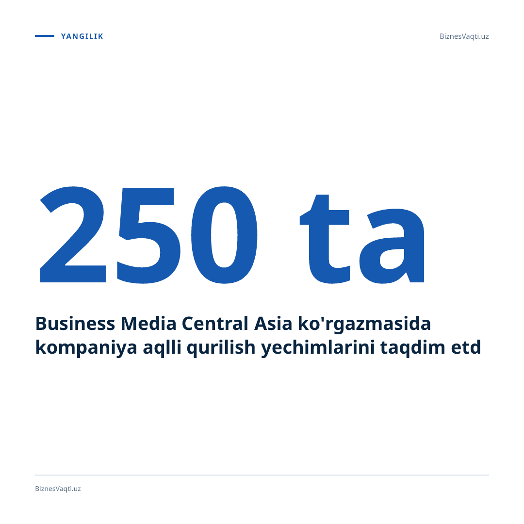 Business Media Central Asia ko'rgazmasida 250 ta kompaniya aqlli qurilish yechimlarini taqdim etdi.